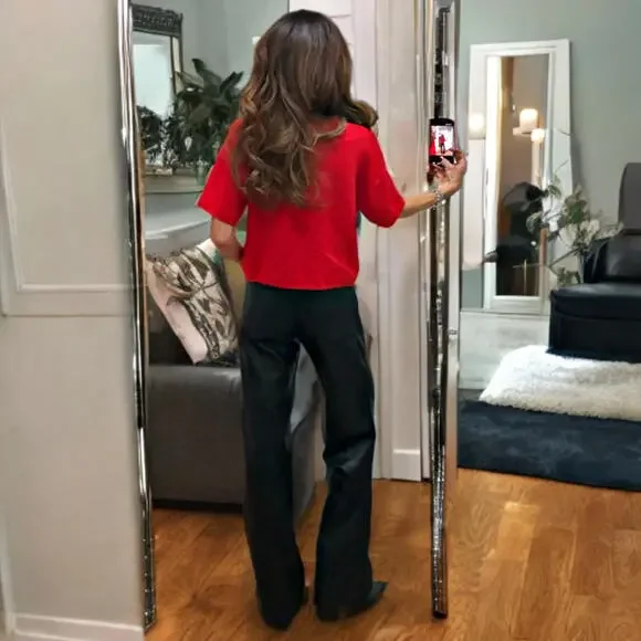 NWT PACSUN x Third Charm SZ M Baddie Relaxed Low Rise Faux Leather Wide Leg Pant - Picture 10 of 10